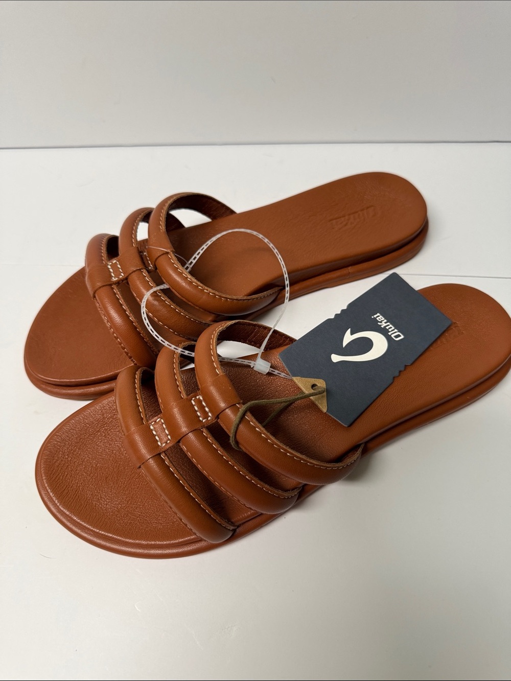 Olukai Tiare Fox Brown Slide Sandals Size 11